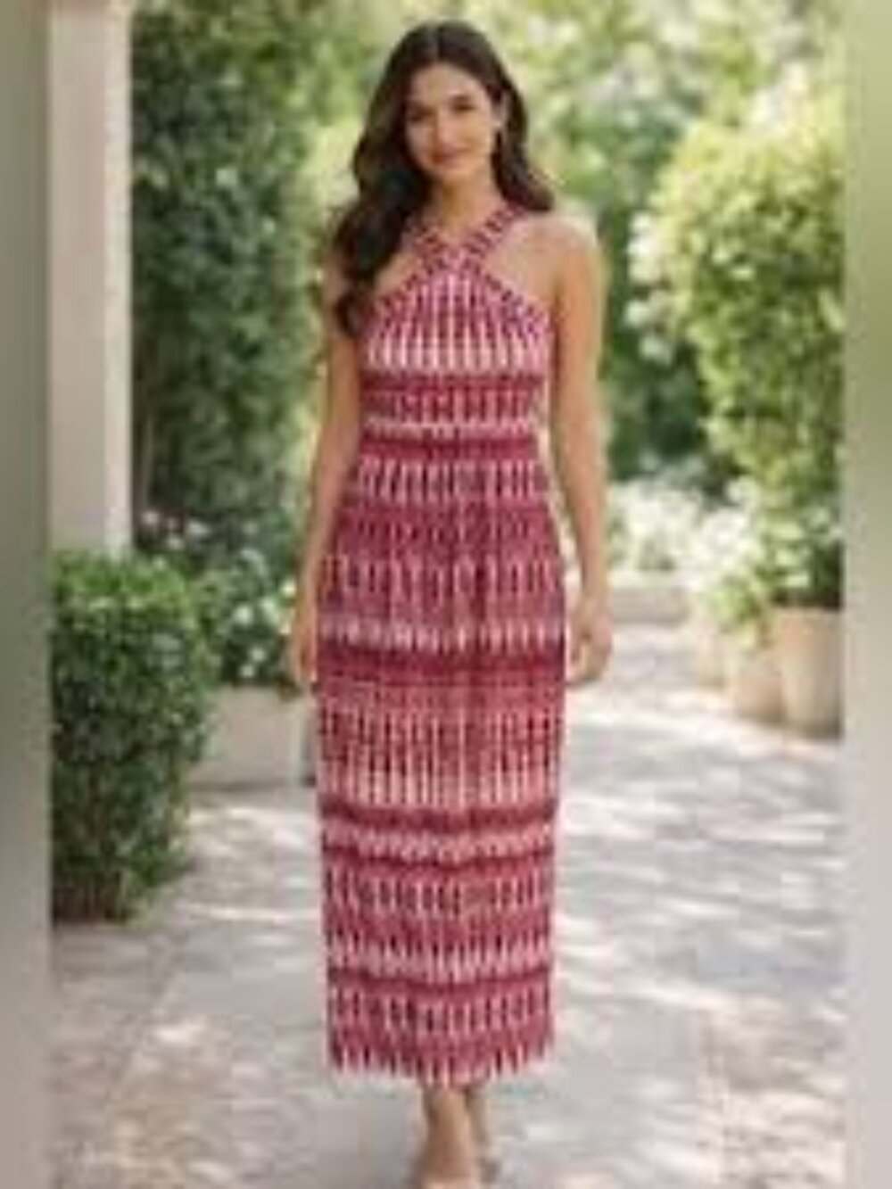 NWT Wisp Women's Leia Knit Tie Dye Halter Maxi Dress